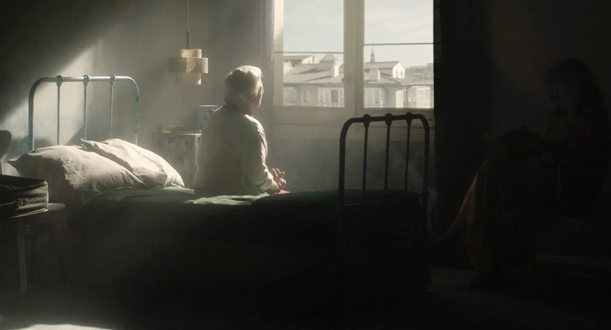 Portrait of White Woman with Grey Hair and Wrinkles