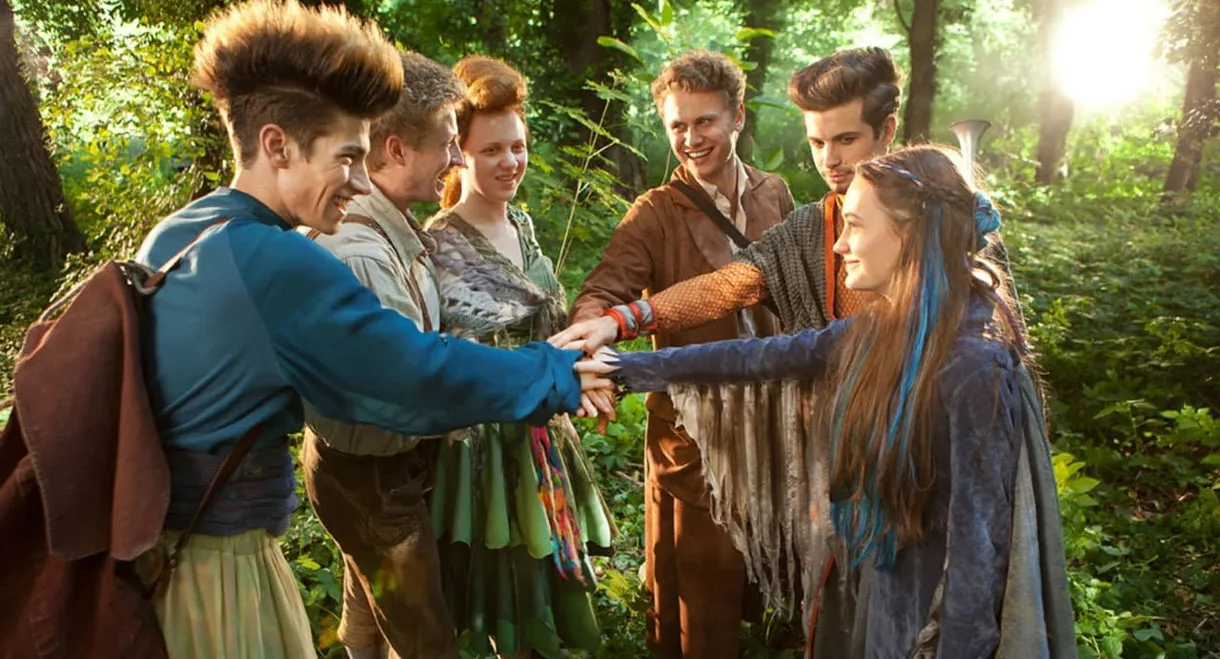 Sechse kommen durch die ganze Welt