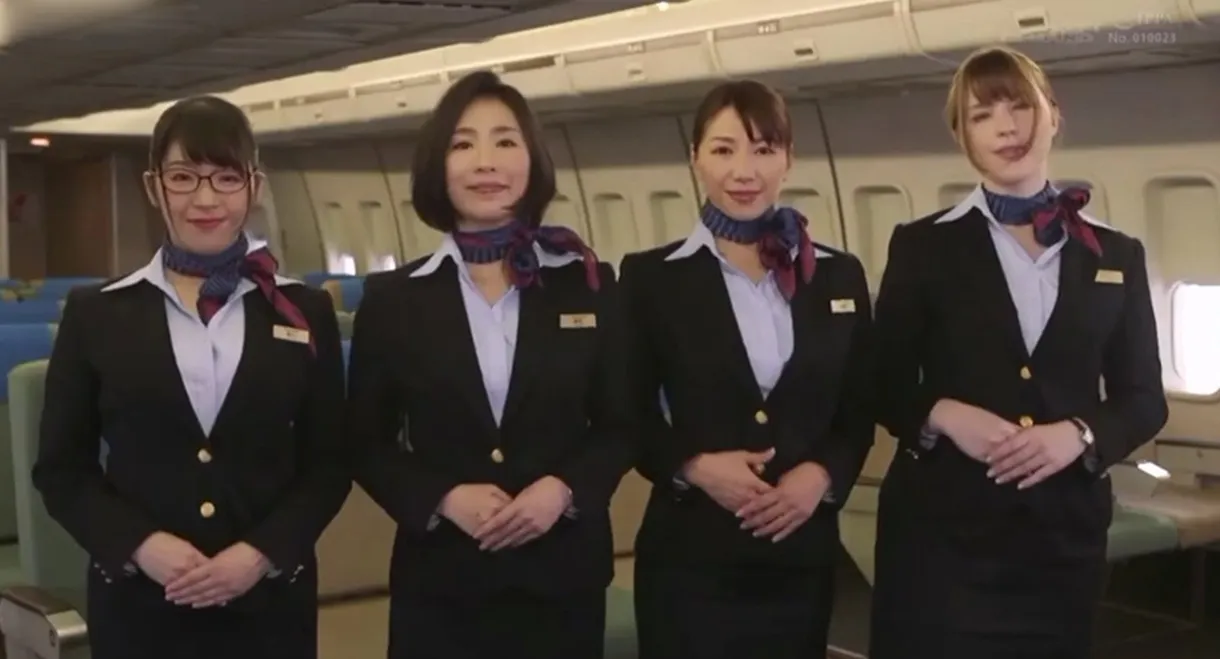 SDDE-643 Hospitality With "uniform / Underwear / Naked" Oma Co ○ Aviation 13 Crab Crotch Cowgirl Flight Black Pantyhose Version