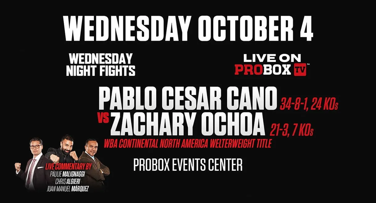Pablo Cesar Cano vs. Zachary Ochoa