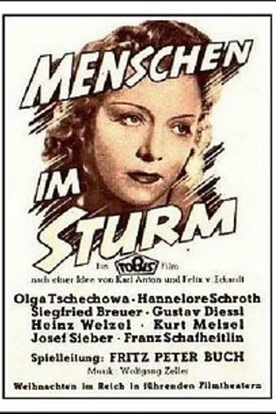 Menschen im Sturm