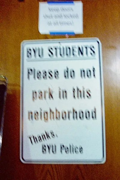 BYU Students Don't Park Here