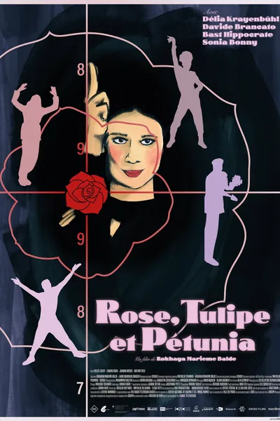 Rose, tulip and petunia